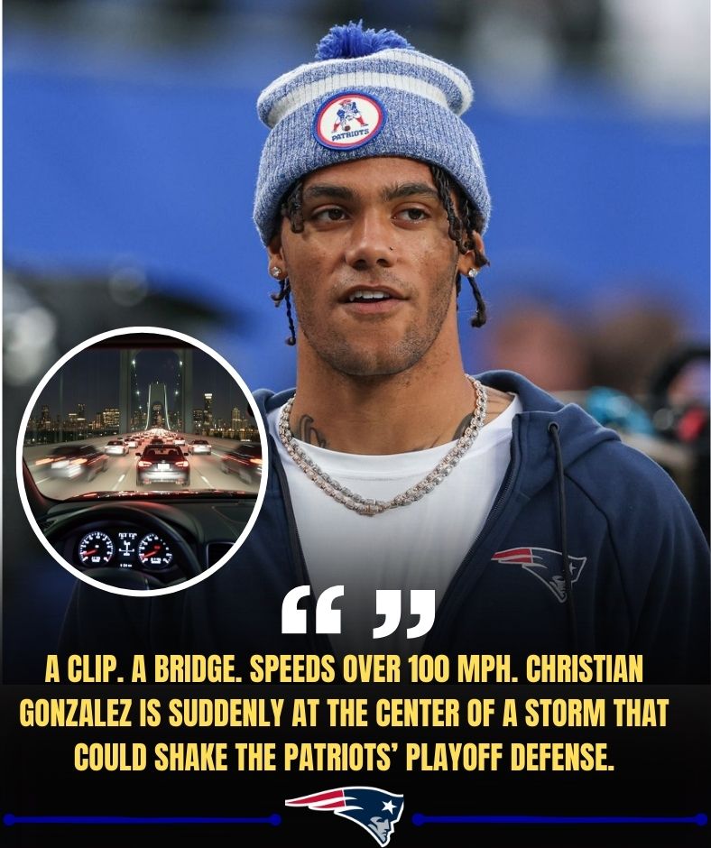 Christian Gonzalez in the spotlight: Patriots defensive star faces illegal street racing allegations on Tobin Bridge; footage shows insane speeds exceeding 100 mph. Massachusetts state police launch a wide-ranging investigation – Will Jerod Mayo’s defense lose a key player ahead of the Playoffs?LL